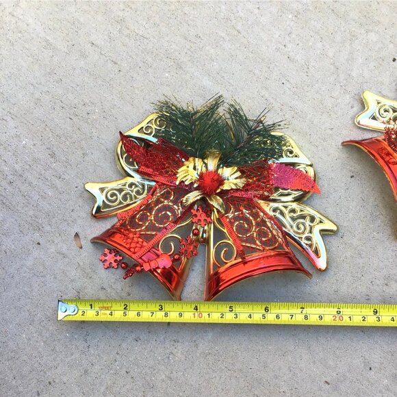 SET OF 2- 6" GOLD BELLS CHRISTMAS TREE ORNAMENTS - Picture 7 of 7